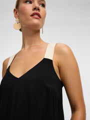 Sleeveless Maxi Dress with Contrast Straps