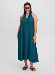 Sleeveless Halter-Neck Maxi Dress