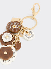 Faux Leather Flower Bag Charm