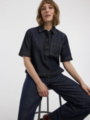 Short-Sleeve Denim Shirt