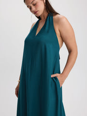 Sleeveless Halter-Neck Maxi Dress