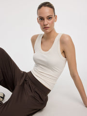 Scoop-Neck Ribbed Tank - DRY-LUX(R)