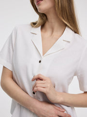 Short-Sleeve Shirt with Pyjama Collar