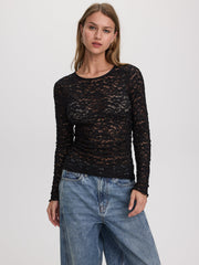 Long-Sleeve Lace Top