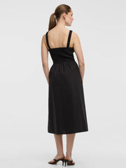 Sleeveless Midi Dress with Smocked Top