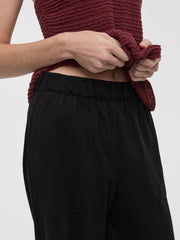 Wide-Leg High-Rise Pull-On PiquÃ© Pant