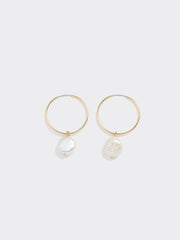 Thin Endless Hoops with Pearls