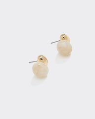 Stud Earrings with Resin Stones