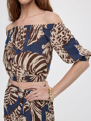 Short-Sleeve Off-the-Shoulder Blouse