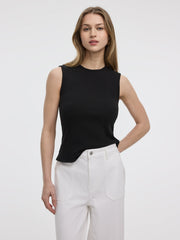 Ribbed Crew-Neck Tank