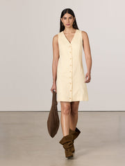 Sleeveless Buttoned-Down Mini Dress