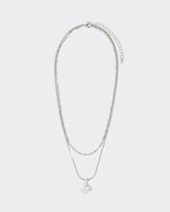 Double-Chain Necklace with Metal Pendant
