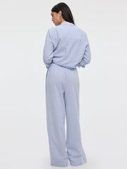 Striped Wide-Leg Seersucker Pant