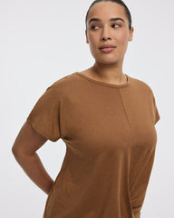 Crew-Neck T-Shirt with Twisted Front - Hyba