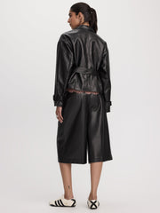 Belted Faux Leather Jacket