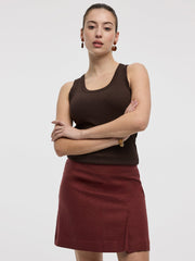 Linen-Blend Mini Skirt