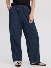 Pull-On High-Rise Barrel Pant