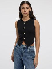 Sleeveless Crew-Neck Vest