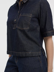 Short-Sleeve Denim Shirt