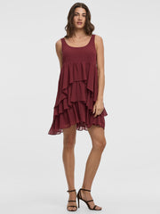 Sleeveless Scoop-Neck Tiered Mini Dress