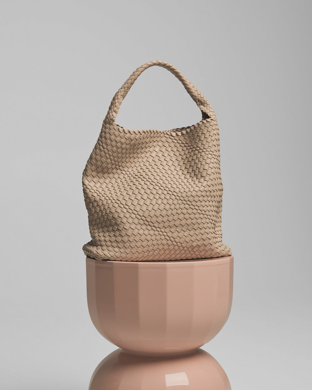 Braided Faux-Leather Shoulder Bag