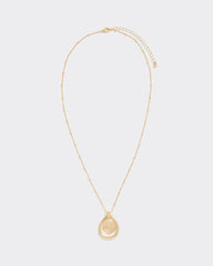 Long Necklace with Teardrop Pendant