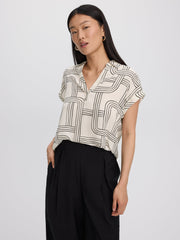 Extended-Sleeve V-Neck Flowy Blouse - R Essentials