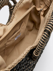 Two-Tone Straw Bag