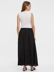 Pleated Midi Skirt with Embroidered Details