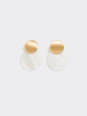 Disc Earrings with Mother-of-Pearl Pendant