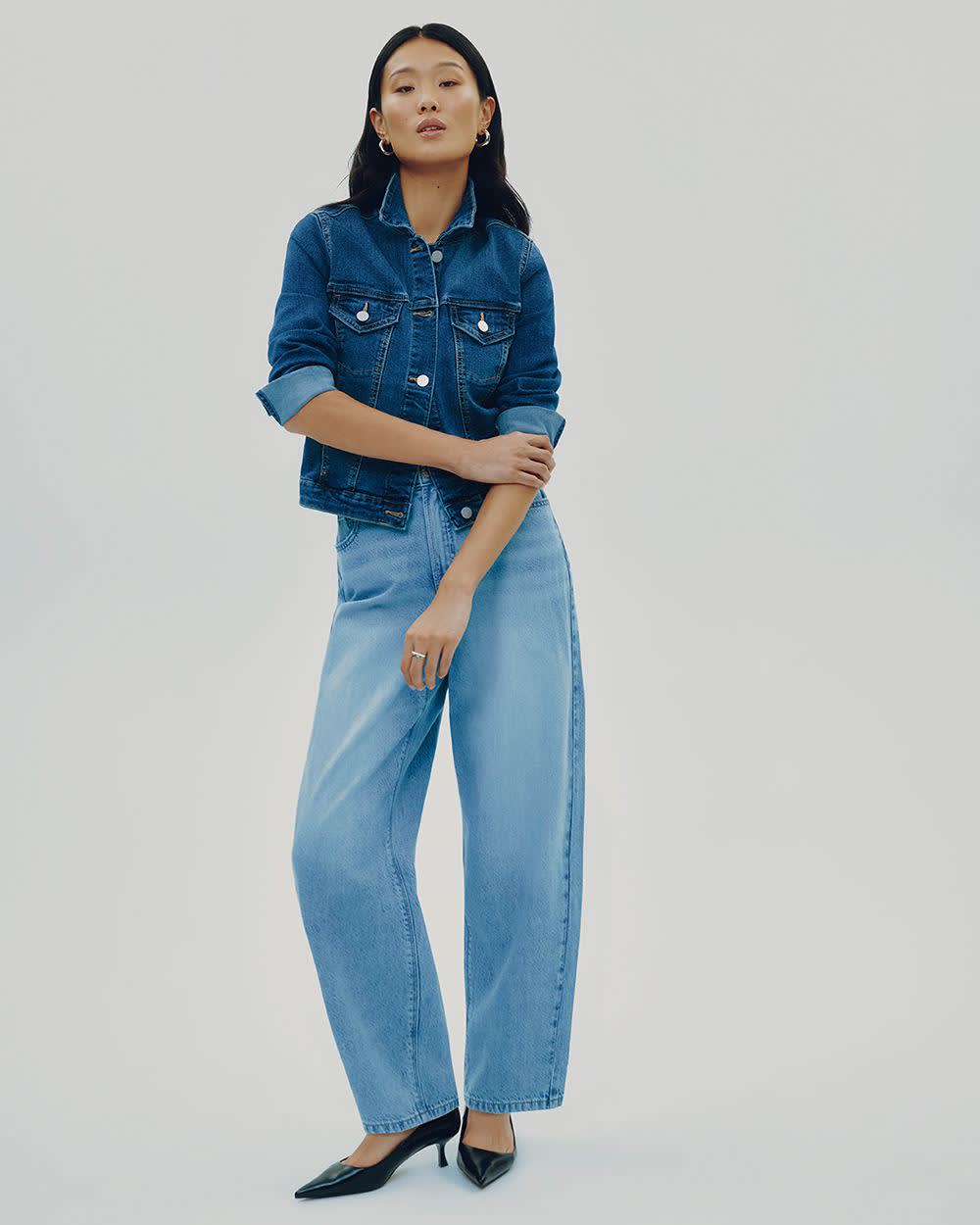 High-Rise Barrel Jeans