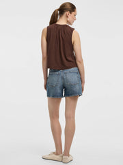 Buttoned-Down Crew-Neck Tank