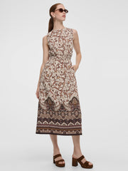 Sleeveless Crew-Neck Maxi Dress