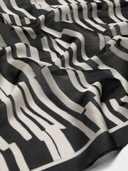 Square Scarf with Geometric Pattern