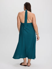 Sleeveless Halter-Neck Maxi Dress