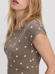 Extended-Sleeve Boat-Neck Top