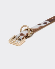Faux Leather Belt with Cow Print