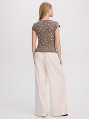 Extended-Sleeve Boat-Neck Top