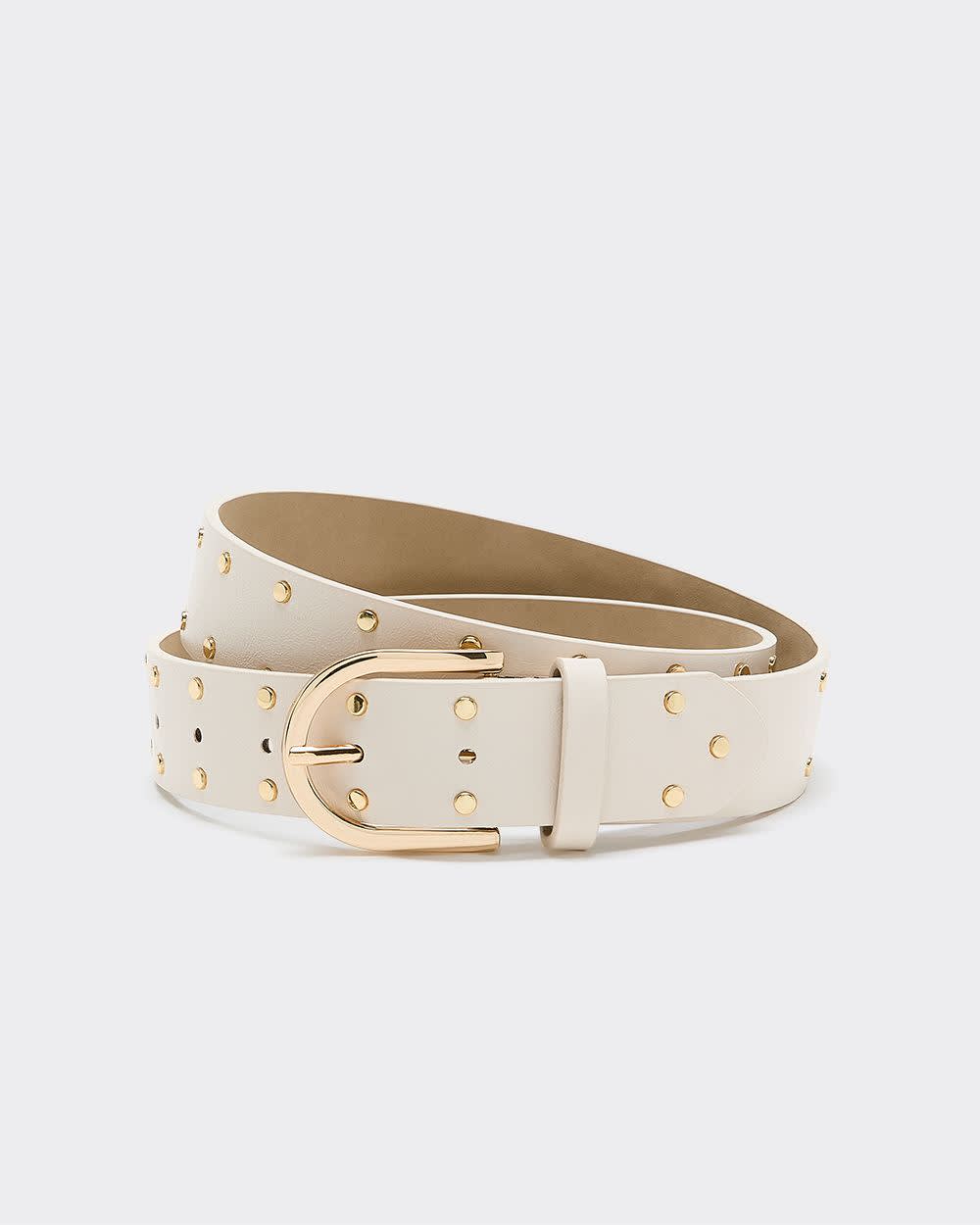 Faux Leather Belt with Studs