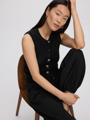 Sleeveless Crew-Neck Sweater Vest