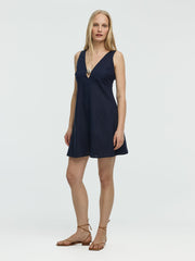 Sleeveless V-Neck Mini Dress with Seashell