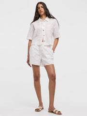 Embroidered Shorts with Elastic Waistband