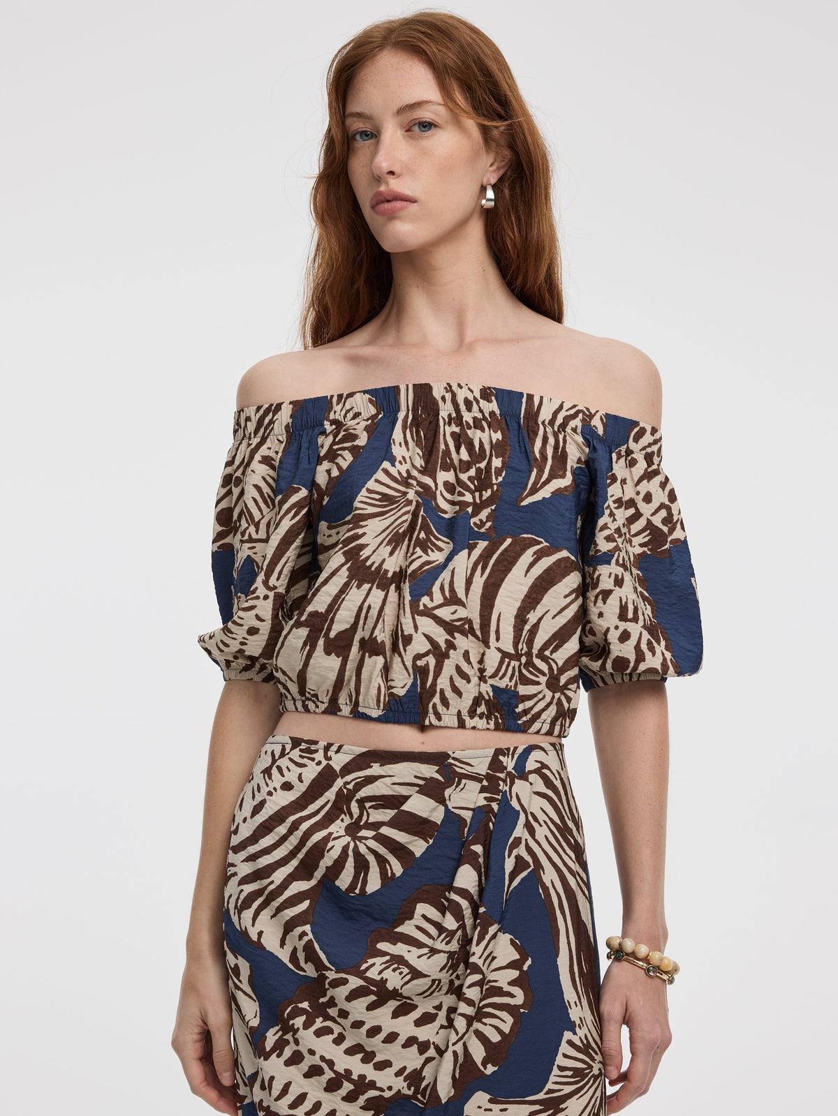 Short-Sleeve Off-the-Shoulder Blouse