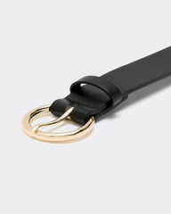 Faux Leather Belt with Round Buckle