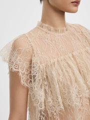 Extended-Sleeve Lace Blouse
