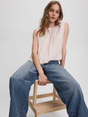 Crew-Neck Tank with Bubble Hem