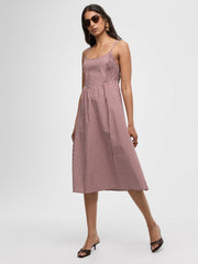 Sleeveless Midi Dress with Sweetheart Neckline