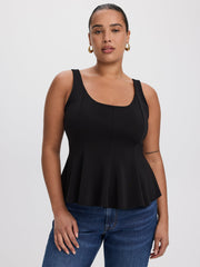 Scoop-Neck Peplum Cami