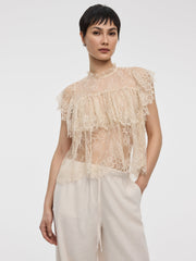 Extended-Sleeve Lace Blouse