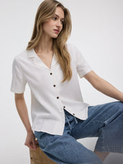 Short-Sleeve Shirt with Pyjama Collar